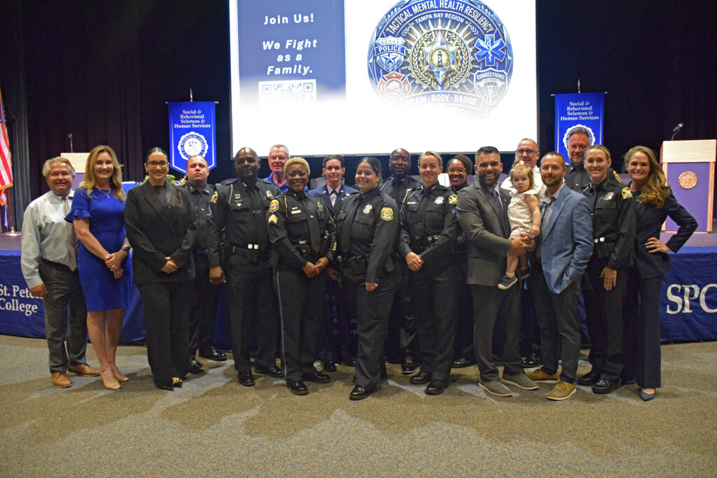 Law enforcement officers from around Tampa Bay walked across the stage as the third graduating class of the Applied Mental Health Advanced Technical Certificate for First Responders program at St. Petersburg College.