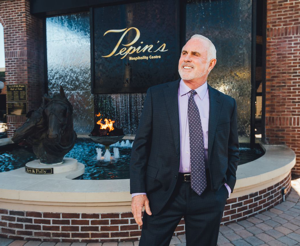 Tom Pepin standing outside of the Pepin Hospitality Centre