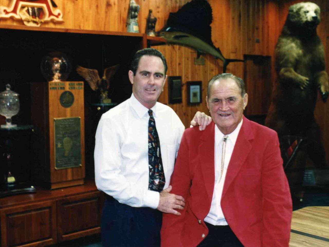 Tom and Art Pepin in the offices of the Pepin Distributing Company