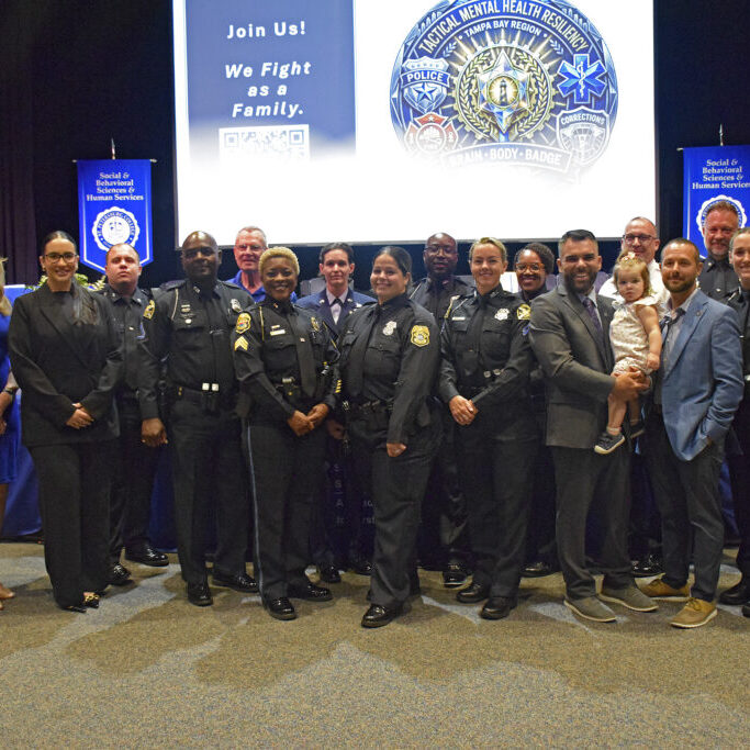 Law enforcement officers from around Tampa Bay walked across the stage as the third graduating class of the Applied Mental Health Advanced Technical Certificate for First Responders program at St. Petersburg College.